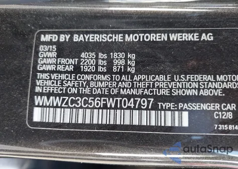 2015 Mini Countryman Cooper S from USA, damaged, VIN WMWZC3C56FWT04797